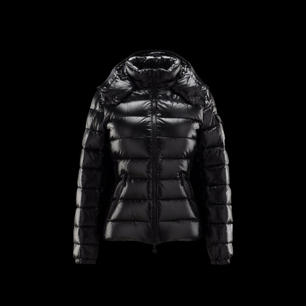 Moncler nero sottile Mock Collar Donna Giacche uscita